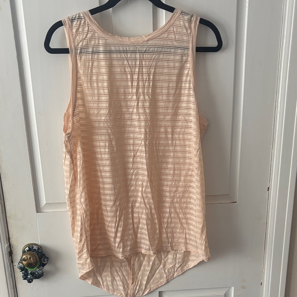 Striped Peach Sleeveless Top